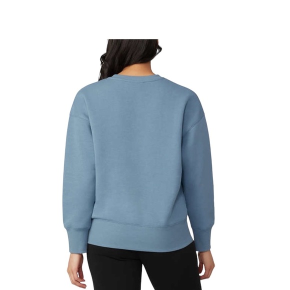 Women's Fila Large 12 -14 Blue Fleece Sweatshirt Logo Crew Pullover Long Sleeve - Picture 7 of 11